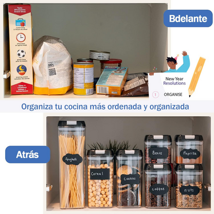 Organizador Frascos Herméticos Para Cocina X7 Recipientes